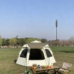 4ft Folding Camping Table - Adjustable Height Portable Aluminum Outdoor Desk