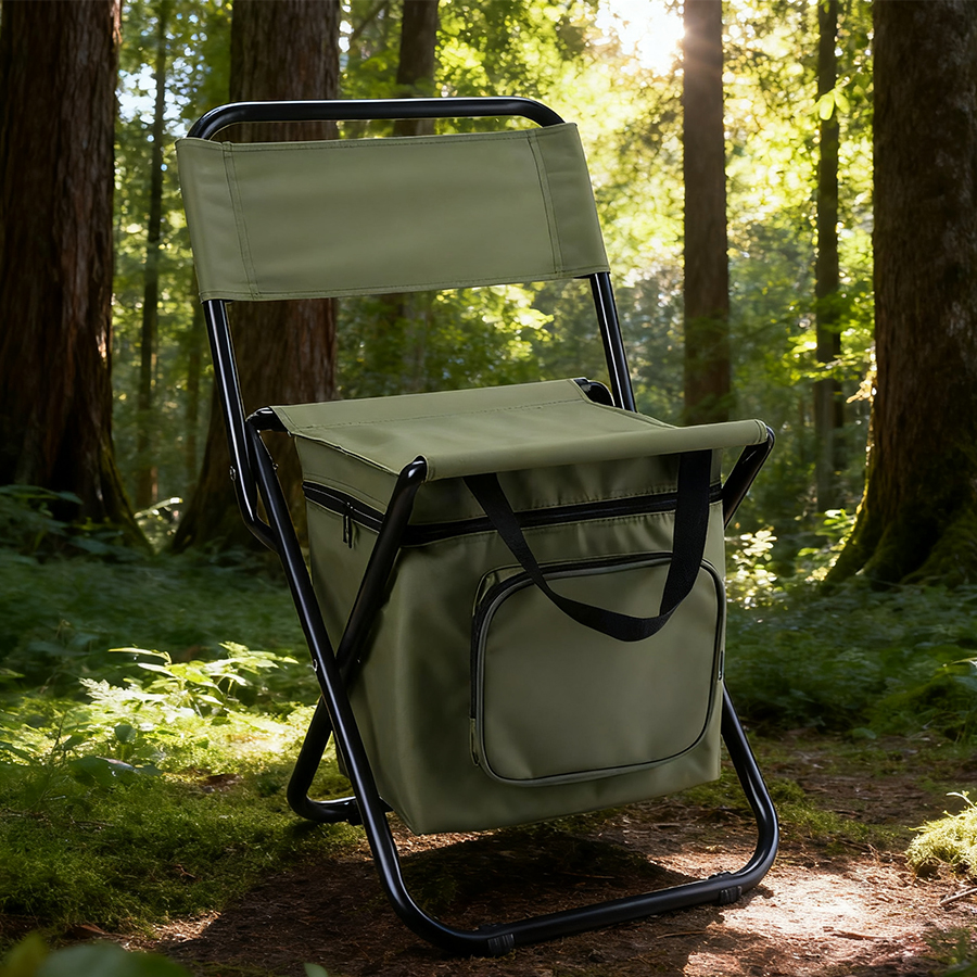 1 Folding Cooler Chair with Backrest - Portable Camping Stool with Insulated Bag — изображение 1