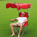 Folding Camping Chair with Canopy - Portable Sunshade Chair with Armrests — изображение 4