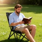 Classic Folding Camping Chair with Wooden Armrests - Portable Outdoor Camp Seat - immagine 6