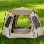 4ft Folding Camping Table - Adjustable Height Portable Aluminum Outdoor Desk - 画像 (5)