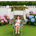 Folding Camping Chair with 3-Sided Sunshade Canopy - Portable Outdoor Beach Chair – Bild 5