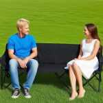 Folding Loveseat Camping Chair for Two - Portable Double Moon Chair with Bag - Imagem 3