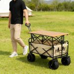 Folding Utility Wagon with Elevated Table - All-Terrain Collapsible Cart – Bild 3