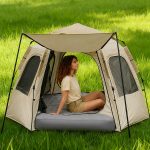 4ft Folding Camping Table - Adjustable Height Portable Aluminum Outdoor Desk - 画像 (4)