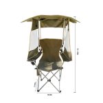 Folding Camping Chair with 3-Sided Sunshade Canopy - Portable Outdoor Beach Chair – Bild 2