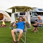 Folding Camping Chair with 3-Sided Sunshade Canopy - Portable Outdoor Beach Chair – Bild 4