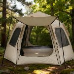 4ft Folding Camping Table - Adjustable Height Portable Aluminum Outdoor Desk - 画像 (3)