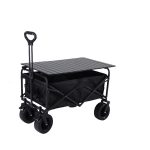 Heavy-Duty Folding Wagon with Table Top - All-Terrain Collapsible Utility Cart