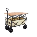 Heavy-Duty Folding Wagon with Elevated Table - 10-Inch All-Terrain "Tank" Wheels