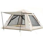 Large Hexagon Pop-Up Camping Tent with Awning - Quick Setup Cabin Tent - 图片 3