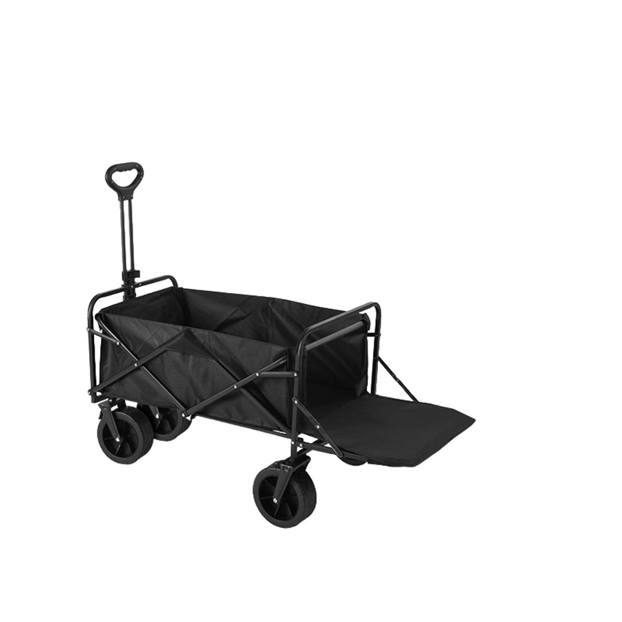 拖斗款大号八寸宽轮(黑色) Folding Utility Wagon with Extended Tailgate - All-Terrain Collapsible Cart — изображение 1