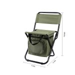 Folding Cooler Chair with Backrest - Portable Camping Stool with Insulated Bag — изображение 2