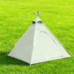 Minimalist Cotton Canvas Teepee Tent - Single Pole Glamping Shelter for Camping, Backyard & Festivals (Mint Green)