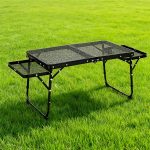 Foldable Mesh Camping Table with Extendable Side Wings – Portable Steel Outdoor BBQ & Stove Prep Station - 画像 (6)