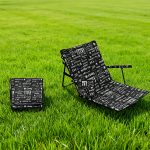 Adjustable Folding Lounge Chair & Ground Mat Recliner – Portable Beach, Camping, and Patio Lounger with Print – Image 6