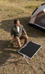 Ultra-Light Mini Folding Side Table - Portable Aluminum X-Frame for Camping, Patio & RV
