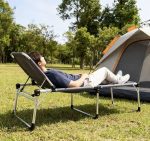 Folding Camping Cot with Adjustable Backrest - Lightweight & Portable Lounger