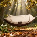 Single Camping Hammock with Mosquito Net - Bug-Proof Portable Netting Hammock for Backpacking & Outdoors (Coffee Brown) - 画像 (3)