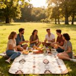 Small Bohemian Tassle Woven Rug - Indoor/Outdoor Accent Throw Mat for Picnic, Camping, or Home Decor