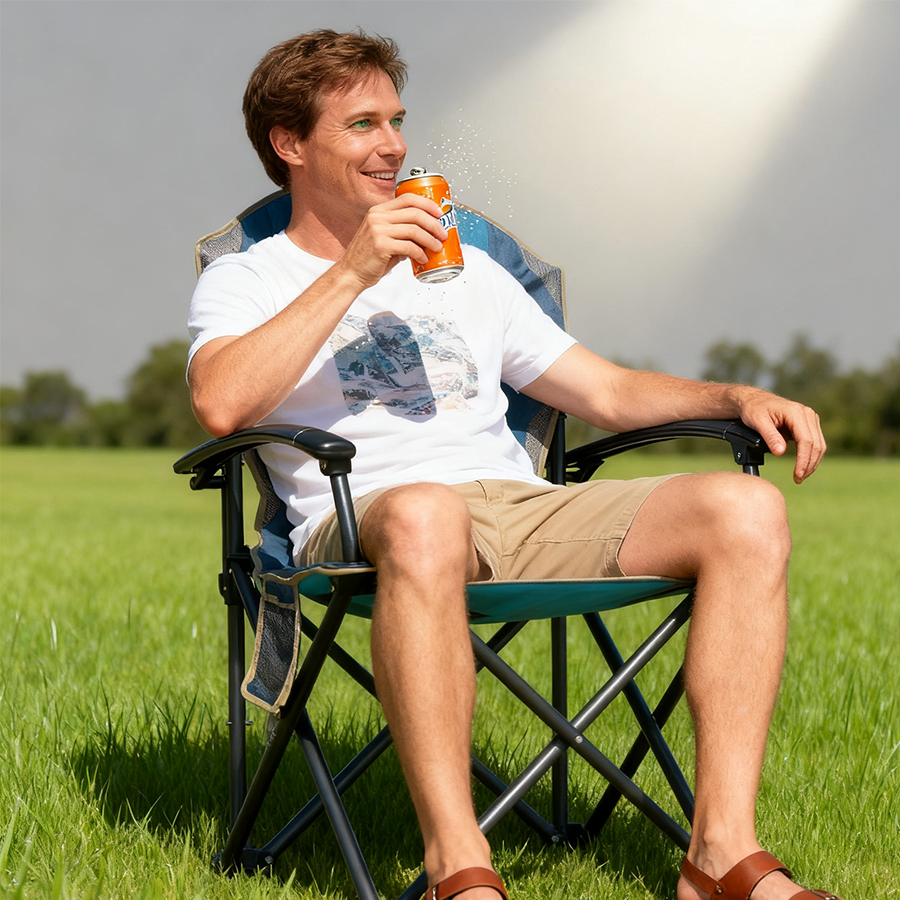 2 Folding Director's Chair - Portable Camping Seat with Armrests - الصورة 1