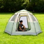 6-Person Hexagon Instant Setup Camping Tent - Family Pop-Up Shelter with Waterproof & Ventilation Windows — изображение 4