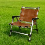 Heavy-Duty Folding Camping Chair with Armrests - Portable Aluminum Frame Outdoor Director's Chair (Olive Green) – Image 4