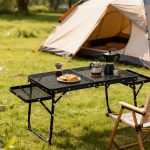 Foldable Mesh Camping Table with Extendable Side Wings – Portable Steel Outdoor BBQ & Stove Prep Station - 画像 (5)