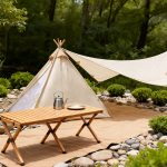 Teepee Glamping Tent with Extended Canopy Awning – 4-Season Waterproof Pyramid Shelter for Camping & Events