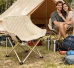 Padded Portable Folding Moon Chair - Quilted Cushioned Camping & Glamping Seat - Compact, Comfortable, and Oversized for Adults – Image 5