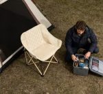 Padded Portable Folding Moon Chair - Quilted Cushioned Camping & Glamping Seat - Compact, Comfortable, and Oversized for Adults – Image 4