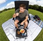 ⁦Heavy-Duty High-Back Folding Camping Chair - Oversized Black Lounge Chair with Steel Frame⁩ - الصورة ⁦8⁩