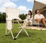 Portable Camping Folding Chair - Heavy Duty, Compact & Lightweight Outdoor Seat with Side Pocket - Perfect for Camp, Beach, Lawn, Patio, and Sports - Imagem 6