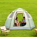 6-Person Hexagon Instant Setup Camping Tent - Family Pop-Up Shelter with Waterproof & Ventilation Windows — изображение 3