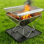 Large Stainless Steel Folding Camping Grill and Portable Fire Pit - Heavy Duty Charcoal BBQ for Outdoors - Imagem 5