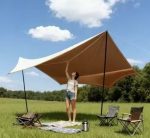 Stylish Batwing Camping Tarp Shelter - Large Waterproof Shade Canopy for Hammock, Tent, and Car Camping - UV Protection