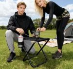 ⁦Ultralight Portable Folding Camp Stool – Compact Heavy-Duty Tripod Seat for Backpacking, Fishing, Hiking & Line-Waiting (Black)⁩ - الصورة ⁦5⁩