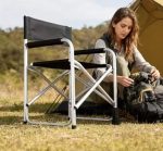 Portable Folding Directors Chair - High Strength Aluminum Frame & Bright Orange Canvas – Bild 5