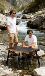 Portable Roll-Up Aluminum Camping Table - Lightweight Slatted Outdoor Picnic Desk