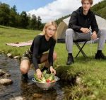 ⁦Ultralight Portable Folding Camp Stool – Compact Heavy-Duty Tripod Seat for Backpacking, Fishing, Hiking & Line-Waiting (Black)⁩ - الصورة ⁦6⁩