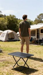 Ultra-Light Mini Folding Side Table - Portable Aluminum X-Frame for Camping, Patio & RV - Imagen 4