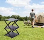 ⁦Lightweight 3-Tier Folding Storage Rack – Compact and Durable Organizer⁩ - الصورة ⁦3⁩