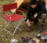 Heavy-Duty Black Folding Director's Chair - Portable Metal Frame & Black Canvas Seat for Makeup, Patio, & Events - 图片 4