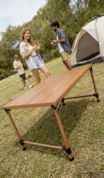 Square Folding Game & Dining Table - Portable Wood Grain Surface for Board Games, Cards, and Mahjong - Imagen 3