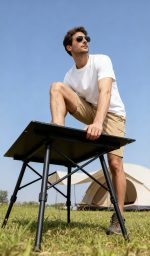 Large Portable Folding Camping Table - Adjustable Height & Lightweight Aluminum – Image 3