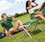 Ultralight Aluminum Folding Camp Stool - Compact Portable X-Frame Seat for Backpacking, Hiking, Fishing & Outdoor Travel (Green) - 画像 (3)