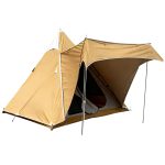 Large 3-4 Person Teepee Tent with Extended Awning - Easy Setup Telescopic Pole Indian Style Camping Tent for Family Outdoor Adventure - immagine 2