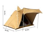 Large 3-4 Person Teepee Tent with Extended Awning - Easy Setup Telescopic Pole Indian Style Camping Tent for Family Outdoor Adventure - immagine 3