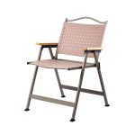 Stylish Portable Outdoor Folding Chair with Wood Armrests - Heavy-Duty Patio & Camping Seat - Imagem 5