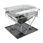 Large Stainless Steel Folding Camping Grill and Portable Fire Pit - Heavy Duty Charcoal BBQ for Outdoors - Imagem 2